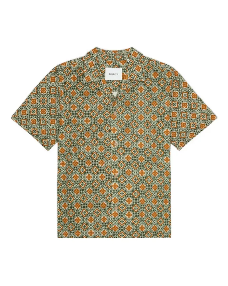 LES DEUX Lukas Arabesque cotton shirt - Grün Grün