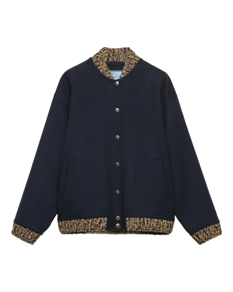 Prada Bomberjacke mit Strickbesatz - Blau Blau