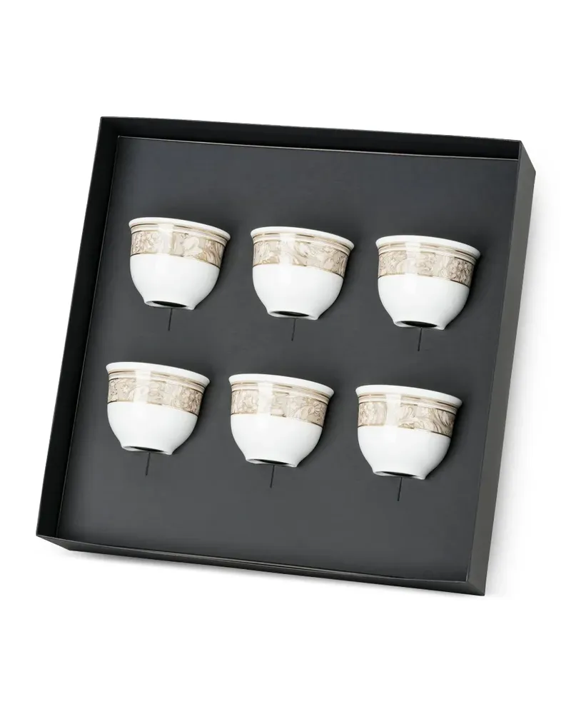 Versace Kaffeetassen mit Barocco-Print (6er-Set) - Nude Nude