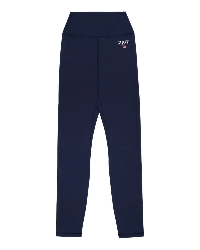 SPORTY & RICH logo print performance trousers - Blau Blau