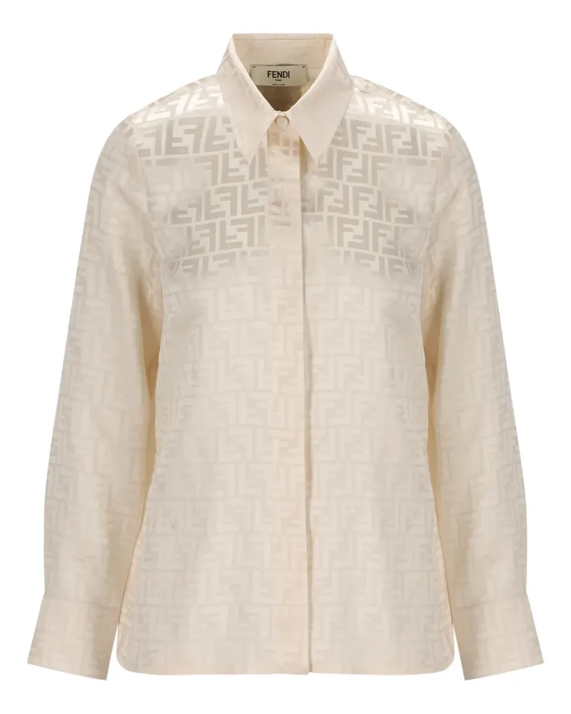 Fendi Seidenhemd aus FF-Jacquard - Nude Nude