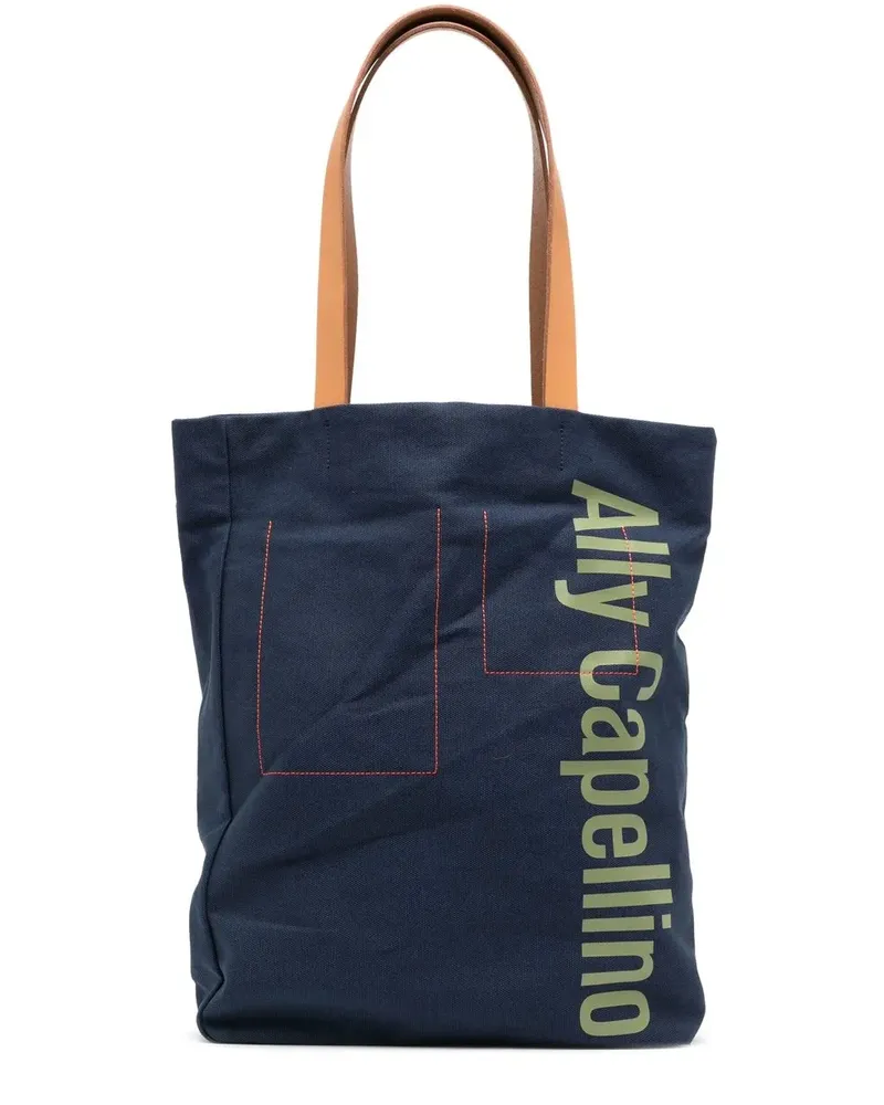 Ally Capellino Shopper mit Logo-Print - Blau Blau