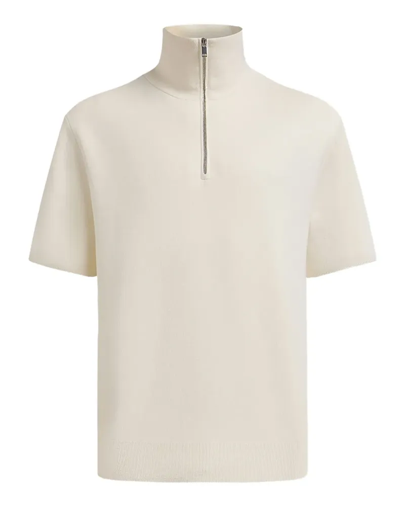 12 STOREEZ Poloshirt mit Reißverschluss - Nude Nude
