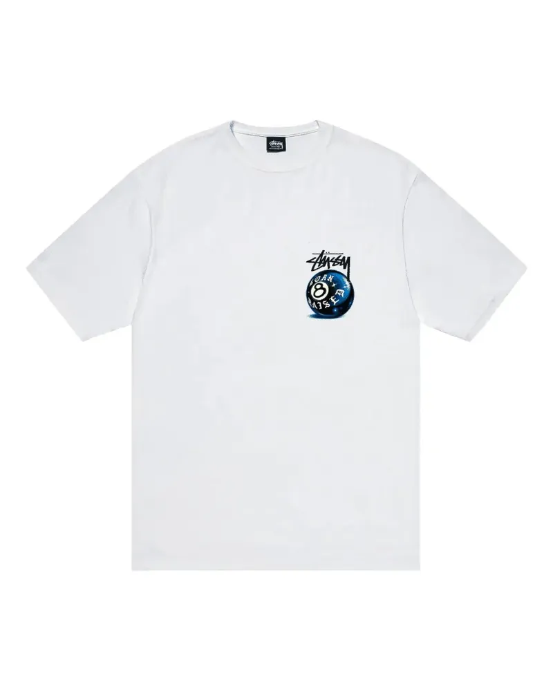 Stüssy Raised 8 Ball short-sleeved T-shirt - Weiß Weiß
