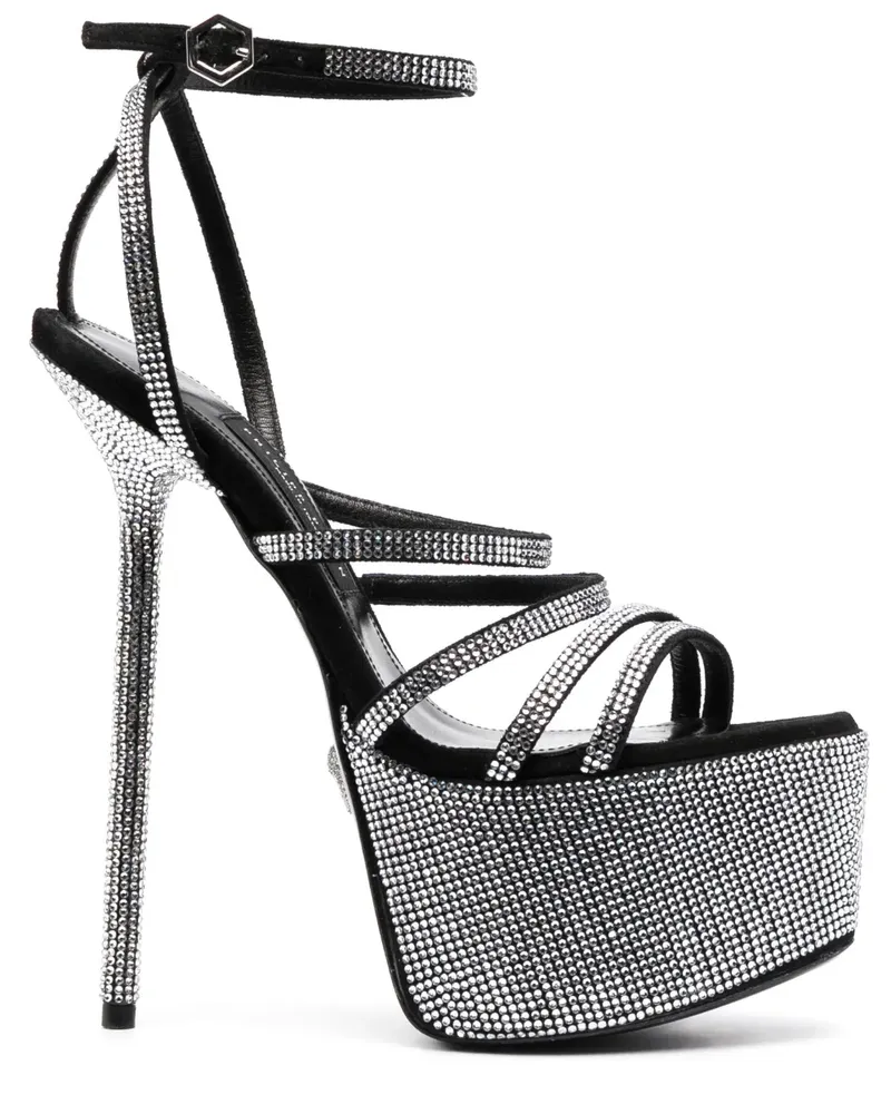 Philipp Plein Verzierte Plateau-Sandalen - Silber Silber