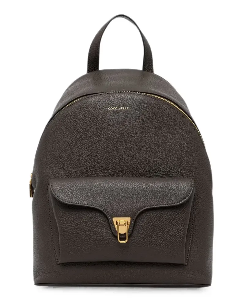 Coccinelle Beat Generation grained leather backpack - Braun Braun