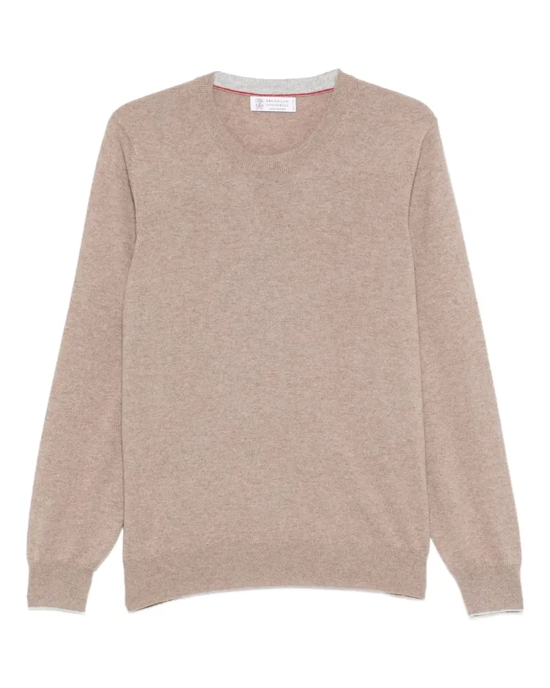 Brunello Cucinelli Kaschmirpullover mit Rundhalsausschnitt - Braun Braun