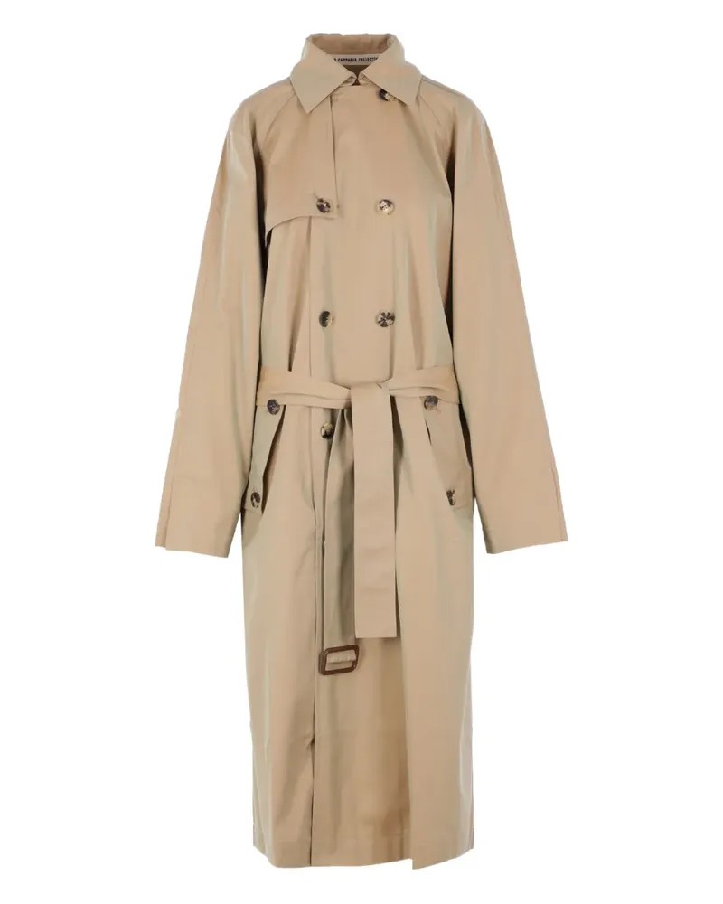 Meta Campania Collective double-breasted belted coat - Nude Nude