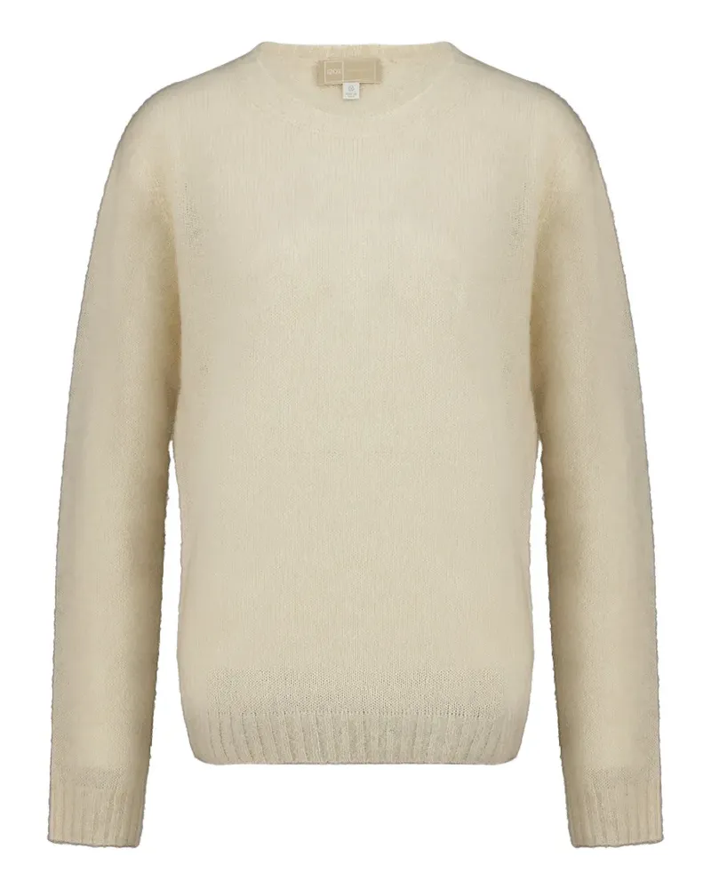 120% Lino Pullover mit rundem Ausschnitt - Nude Nude