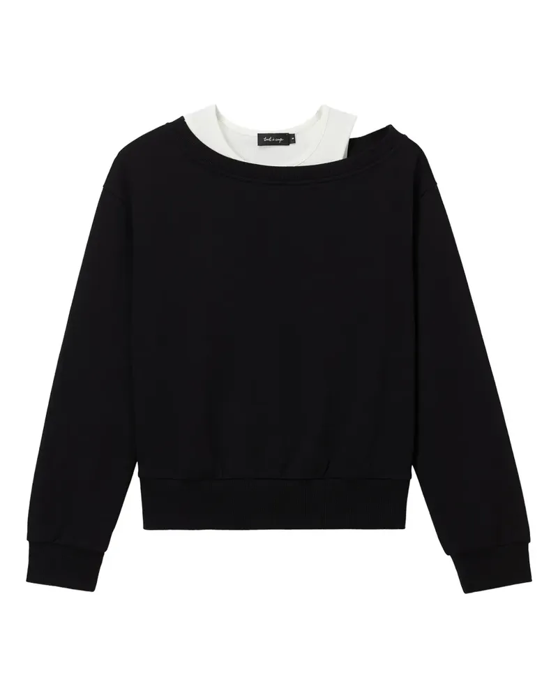 Tout a Coup Schulterfreies Sweatshirt (2er-Set) - Schwarz Schwarz