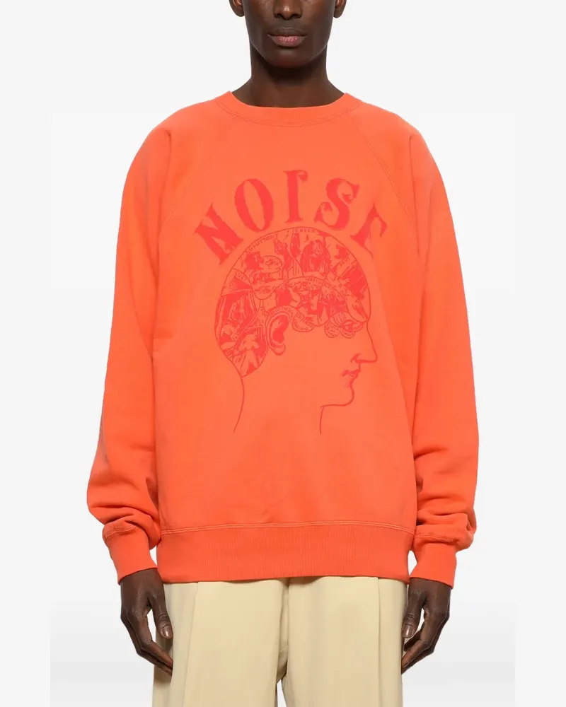 SAINT MXXXXXX noise-graphic crew-neck sweatshirt - Orange Orange