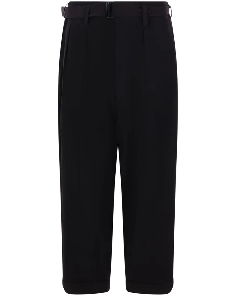Yohji Yamamoto Hose mit Gürtel - Schwarz Schwarz