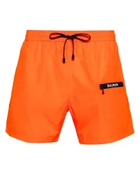 Balmain Badeshorts mit Logo-Print Orange