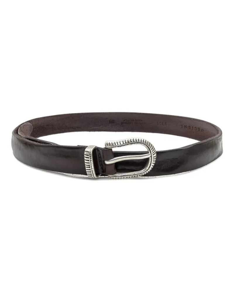 Orciani engraved leather belt - Braun Braun