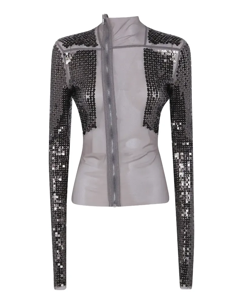Rick Owens sequin-embellished zip-up jacket - Grau Grau