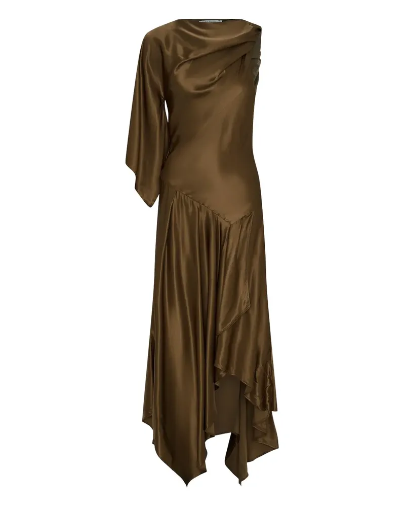 Anna Quan Drapiertes One-Shoulder-Kleid - Grün Grün