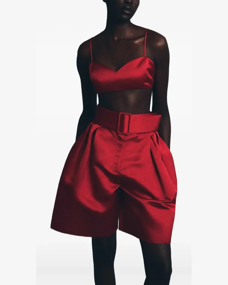 Rosie Assoulin Duchess Cropped-Top aus Satin - Rot Rot