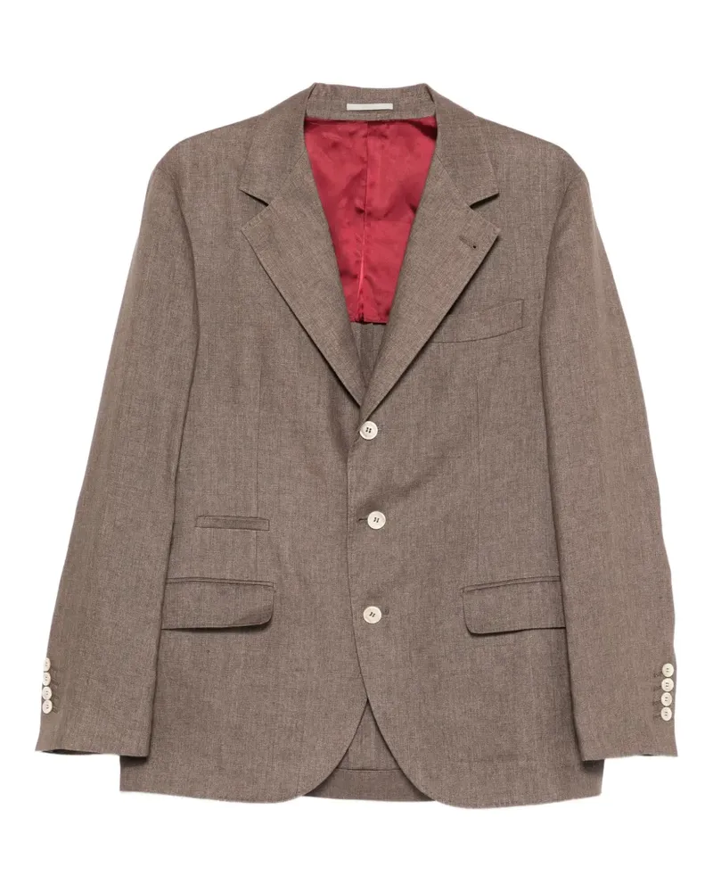 Brunello Cucinelli button-up linen blazer - Braun Braun