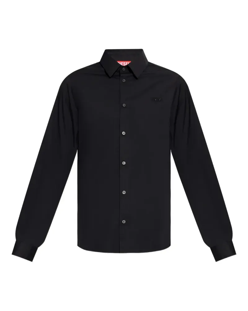 Diesel S-Kinny-Epcl Hemd mit Logo-Stickerei - Schwarz Schwarz