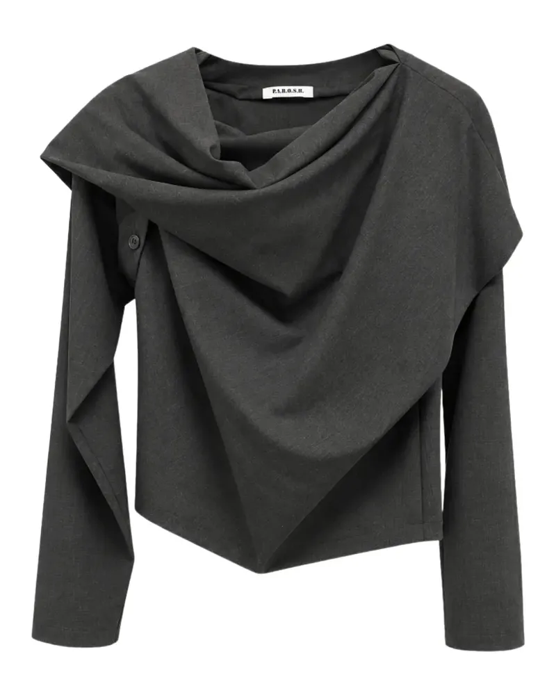 P.A.R.O.S.H. P.A.R.O H. Langarmbluse mit asymmetrischem Saum - Grau Grau