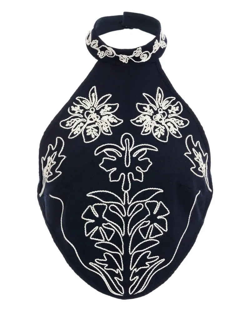 AGUA BENDITA Elay Top mit Stickerei - Blau Blau