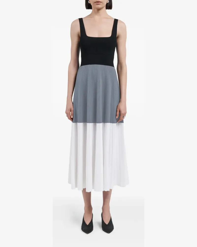 Maria Mcmanus Midikleid mit eckigem Ausschnitt - Schwarz Schwarz