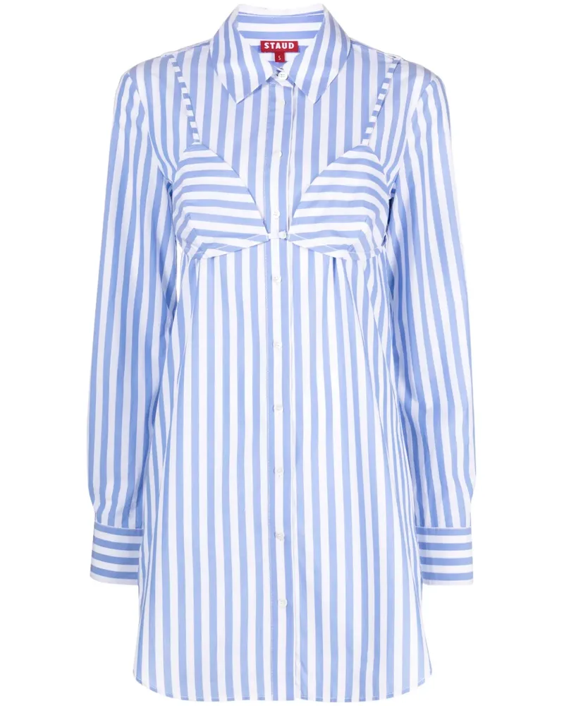 STAUD Gestreiftes Hemdkleid - Blau Blau