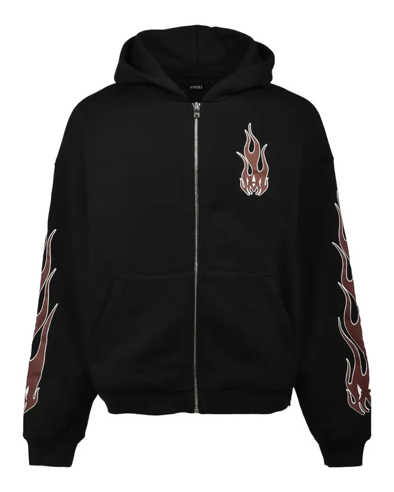 Amiri Kapuzenjacke mit Flammen - Schwarz Schwarz