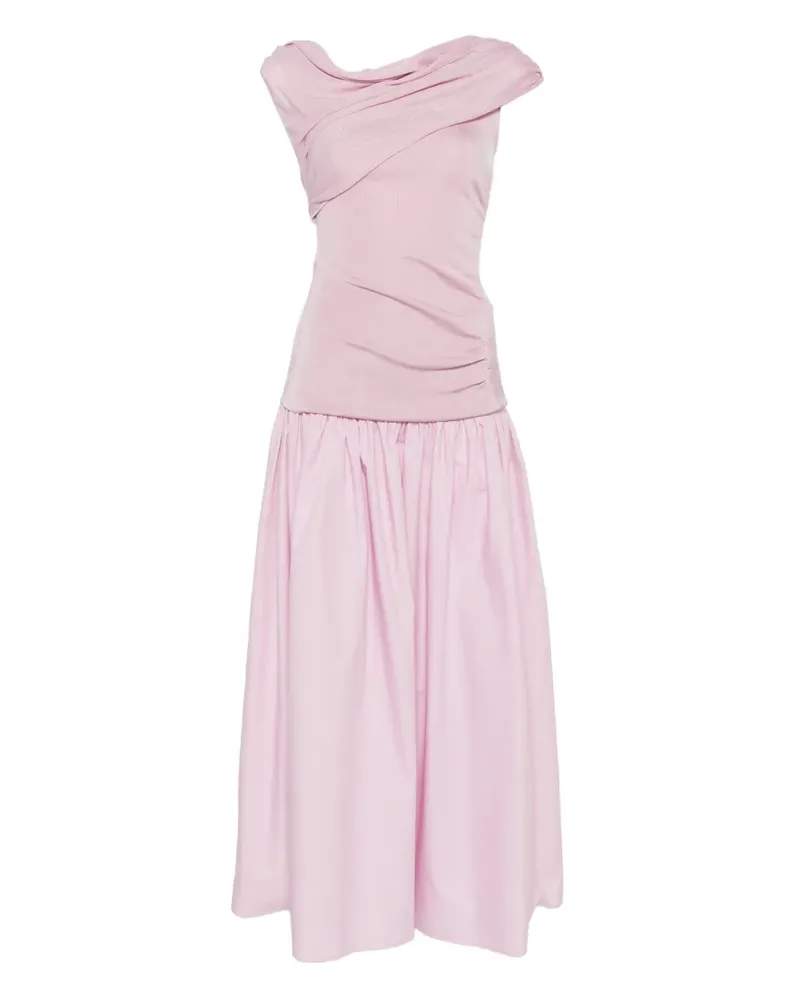 Self-Portrait Kleid mit Raffungen - Rosa Rosa