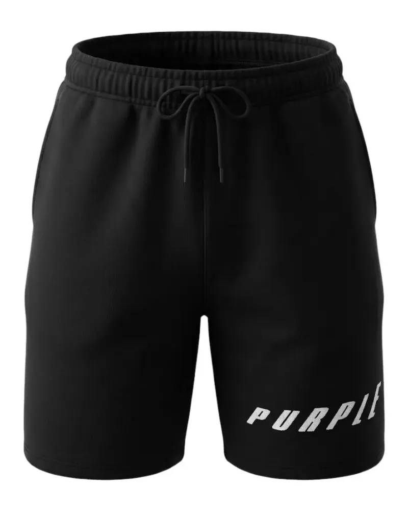 PURPLE BRAND Jersey-Shorts mit Kordelzug - Schwarz Schwarz