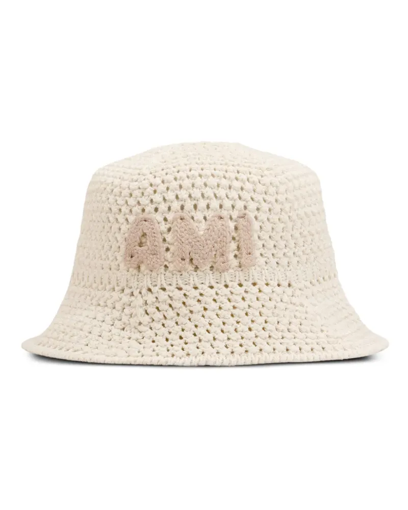 AMI Paris Fischerhut mit Logo-Patch - Nude Nude