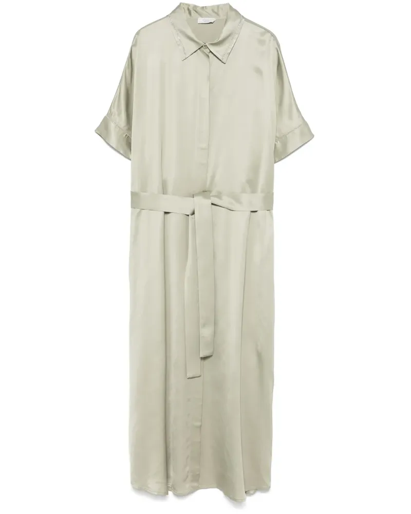 Peserico Midikleid aus Satin - Grün Grün