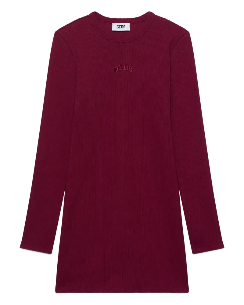 GCDS Geripptes Kleid - Rot Rot