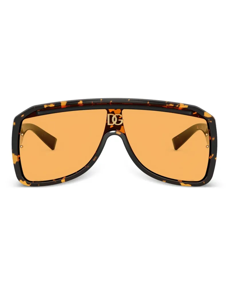 Dolce & Gabbana DG logo tortoiseshell-effect sunglasses - Braun Braun