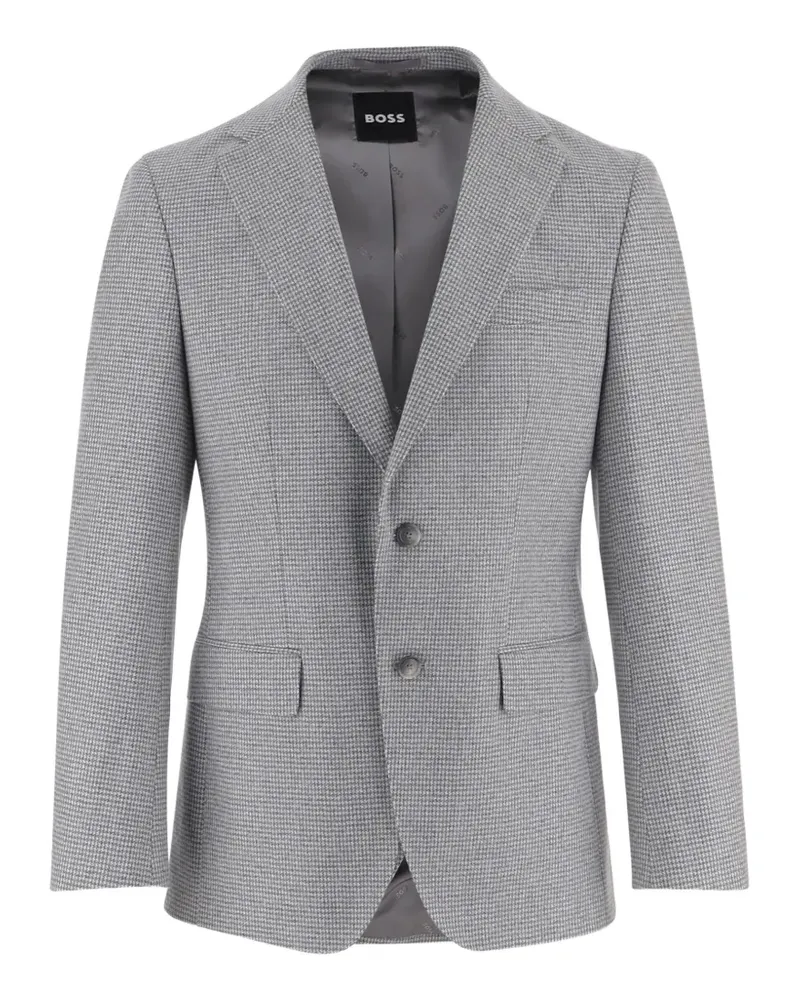 HUGO BOSS houndstooth single-breasted blazer - Grau Grau