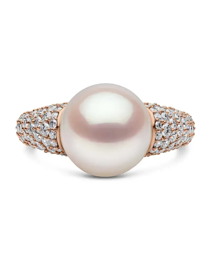 YOKO London O by Yoko diamond and pearl ring - Rosa Rosa