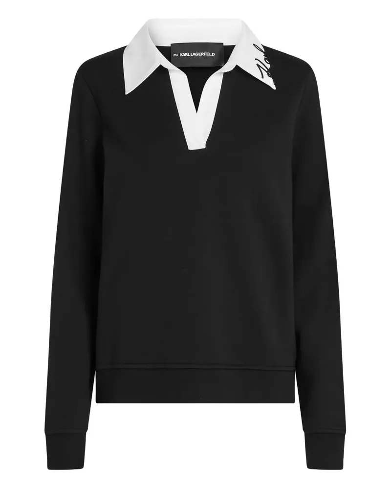 Karl Lagerfeld Pullover mit Logo-Stickerei - Schwarz Schwarz