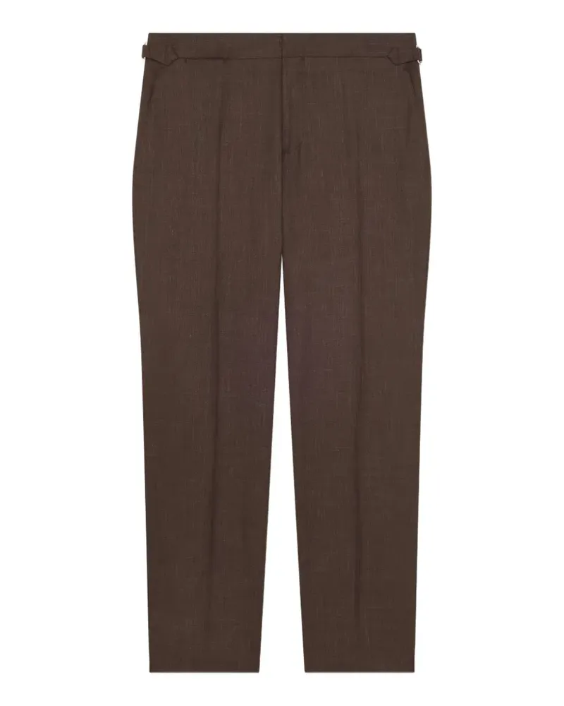 LARDINI pleated straight-leg trousers - Braun Braun