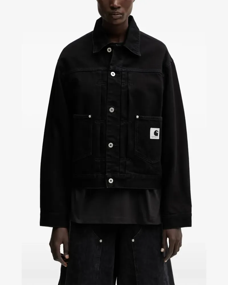 Carhartt WIP Belmar logo-patch denim jacket - Schwarz Schwarz