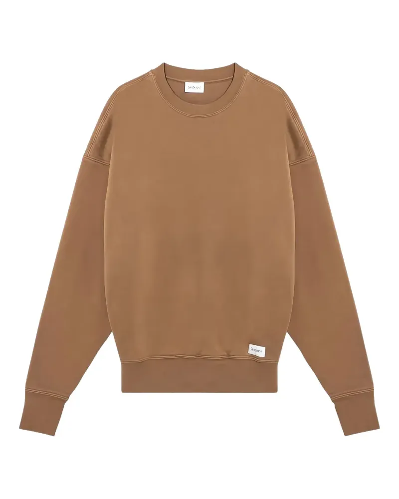 Saint Laurent logo-patch sweatshirt - Braun Braun
