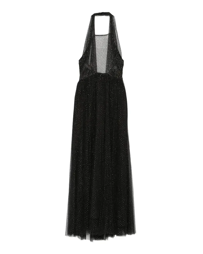 Twin-Set Maxikleid mit Neckholder - Schwarz Schwarz