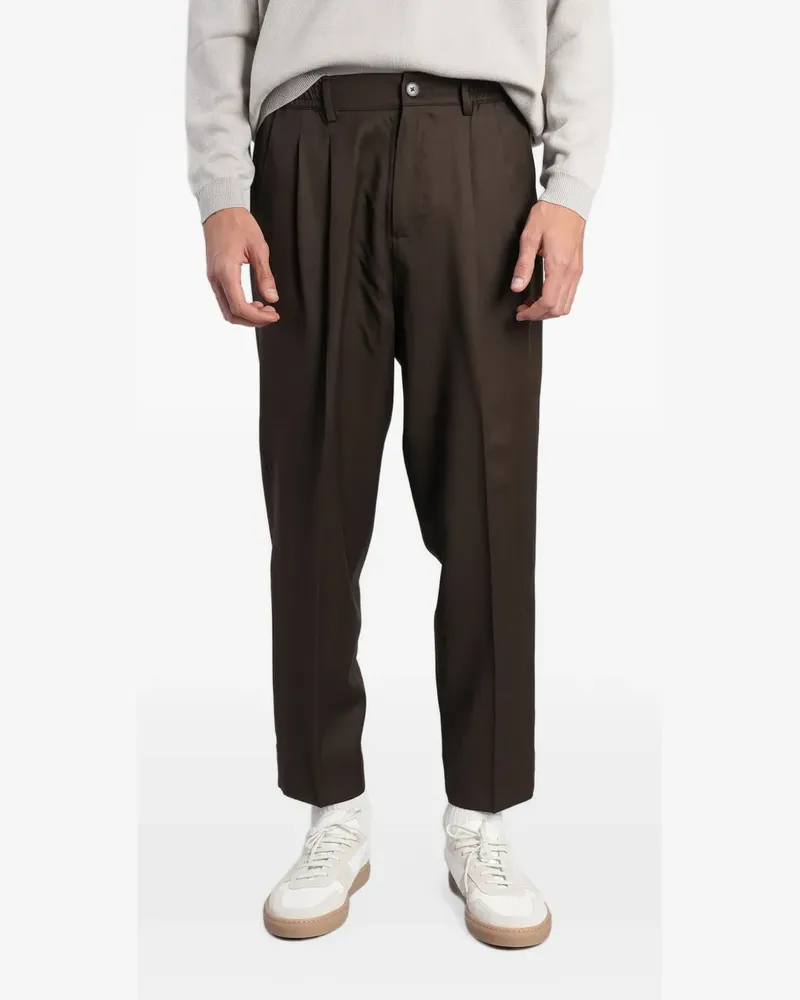 Low Brand Zen pleated tapered trousers - Braun Braun