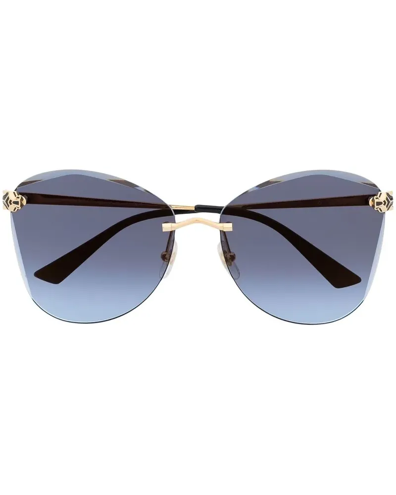 Cartier Sonnenbrille mit geometrischem Gestell - Gold Gold