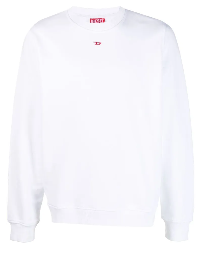 Diesel S-Ginn-D Sweatshirt mit Logo-Applikation Weiß