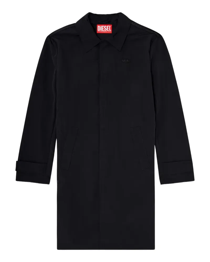 Diesel Trenchcoat mit Knitteroptik - Schwarz Schwarz