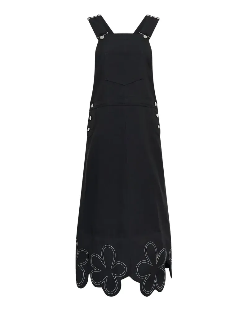 Comme des Garçons flower-patchwork pinafore dress - Schwarz Schwarz