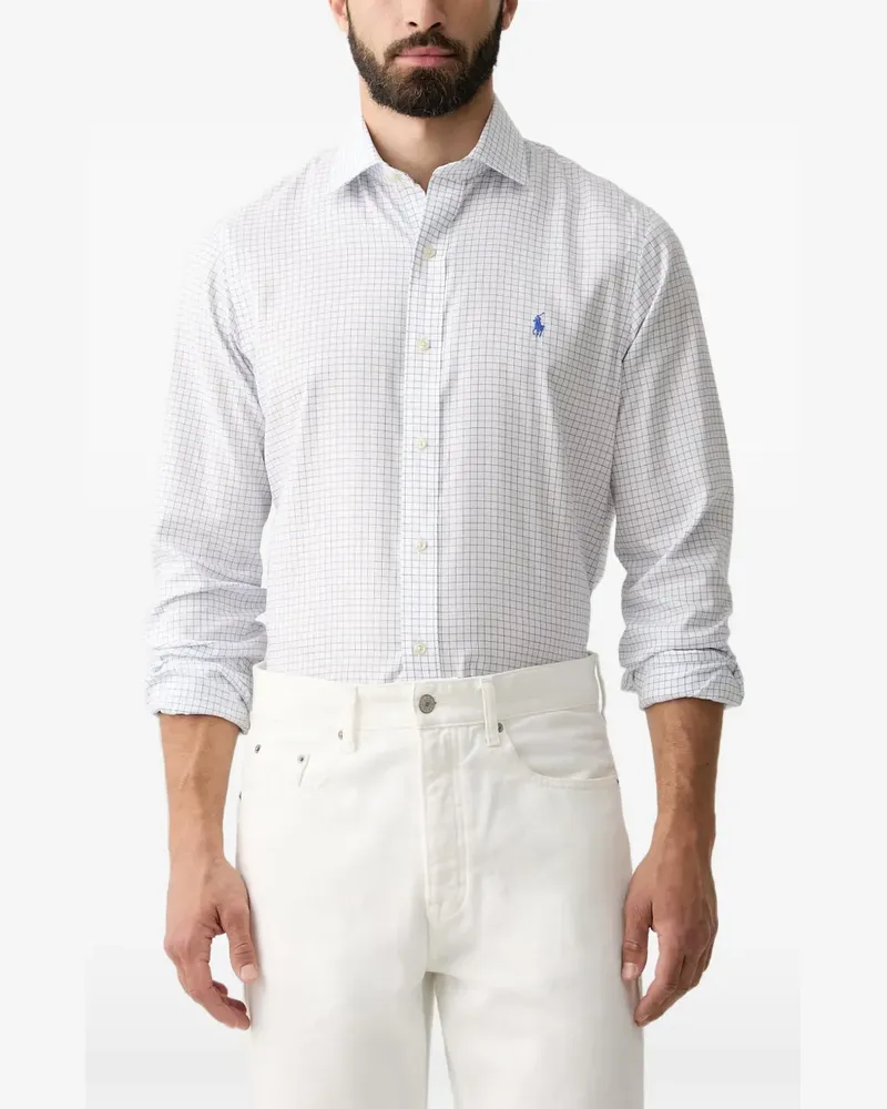 Ralph Lauren check-print logo-embroidered shirt - Weiß Weiß