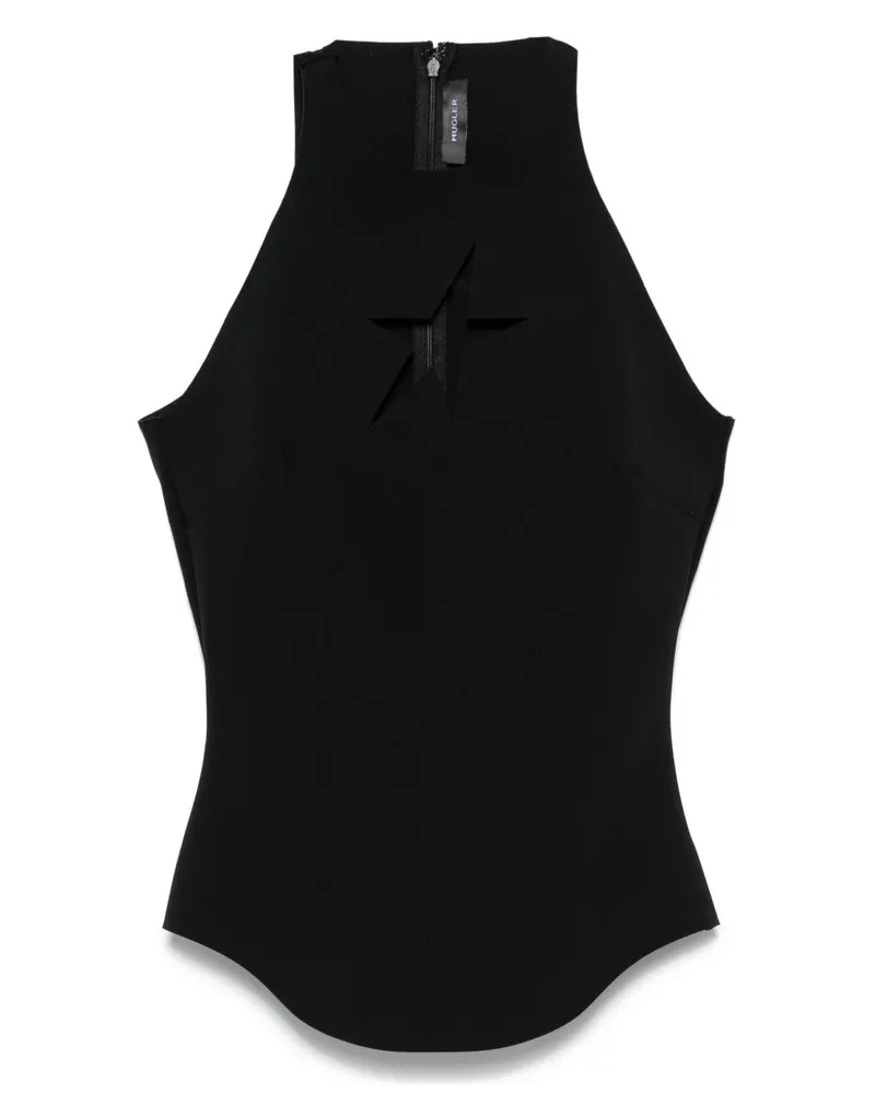 Thierry Mugler Top mit Cut-Out - Schwarz Schwarz