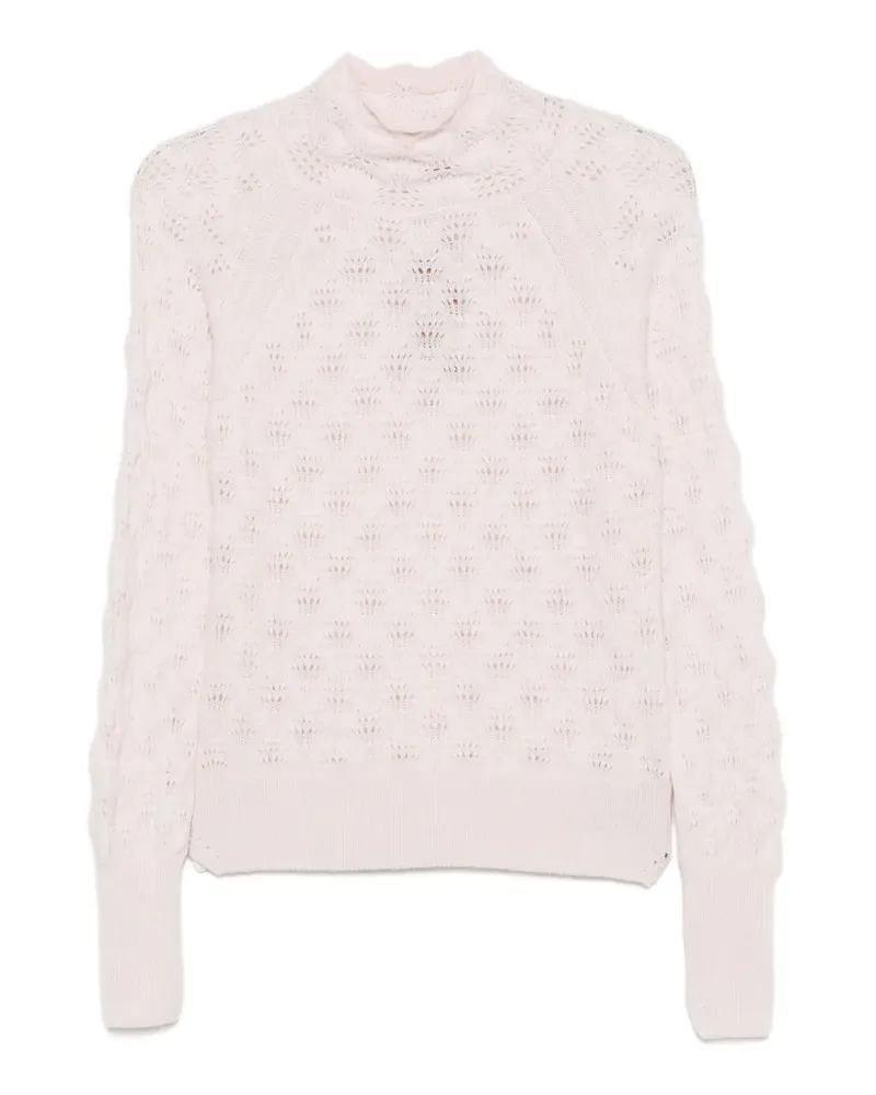 Ermanno Scervino Pullover in Pointelle-Strick mit V-Ausschnitt - Rosa Rosa