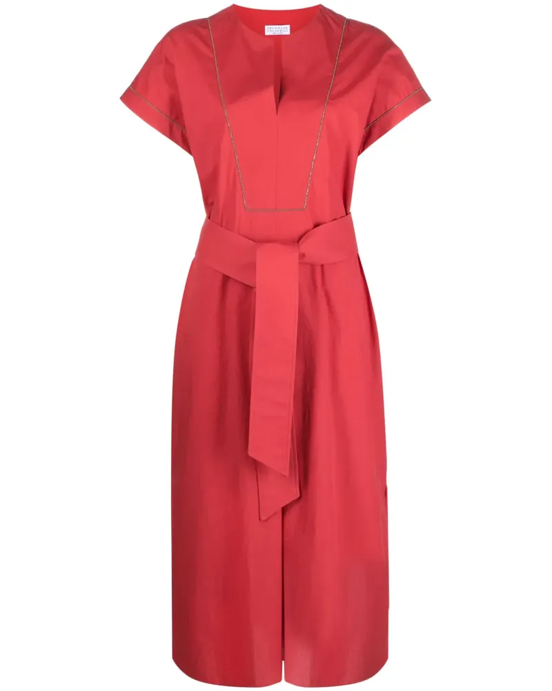 Brunello Cucinelli Kleid mit Gürtel - Rot Rot